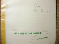  Joe Lipman Arrangement for Bob Hope & Sammy Davis LET A SMILE BE YOUR UMBRELLA
