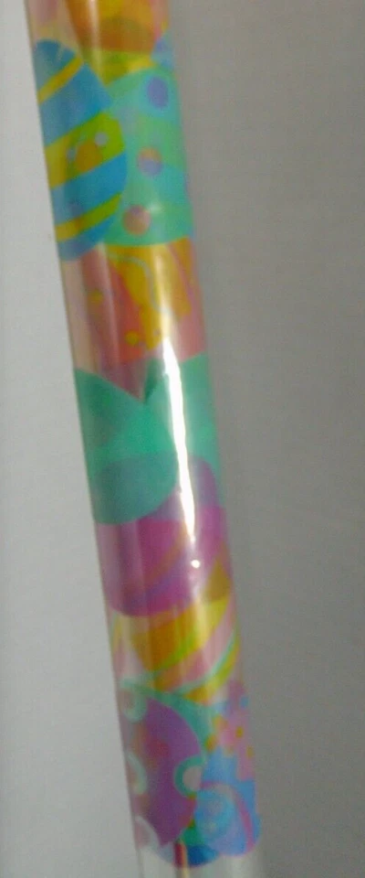 Rollo de envoltura de huevos colorido de Pascua vintage, papel de envolver translúcido Foto 2 de 4
