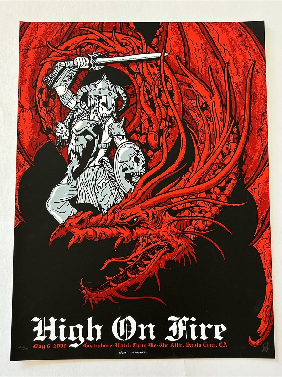 High On Fire Original Signed Concert Poster 121/200 Santa Cruz | eBay