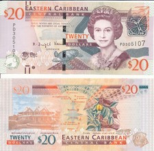 Eastern Caribbean St. / Ostkaribik - 20 Dollars (2015) UNC - Pick 53b