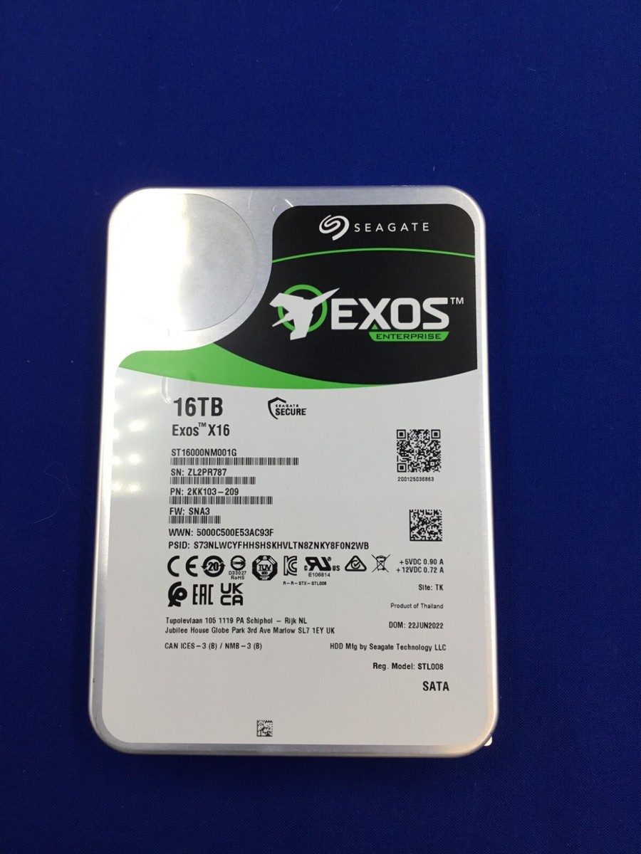 ST16000NM001G SEAGATE EXOS X16 16TB 7.2K SATA-6GBPS 256MB 512E/4KN