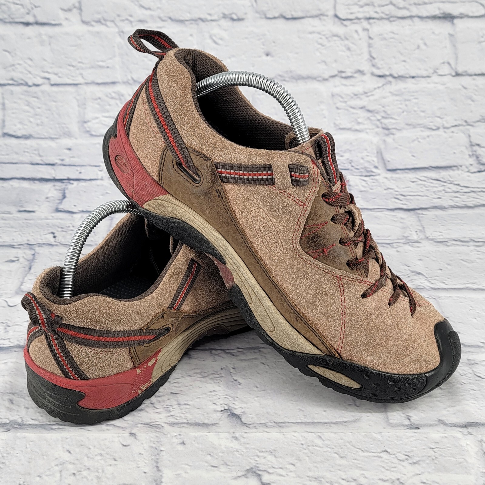 Scarpe da ginnastica Keen Ridge Flex da uomo taglia 9 5 comode da trekking sportive marrone marrone chiaro