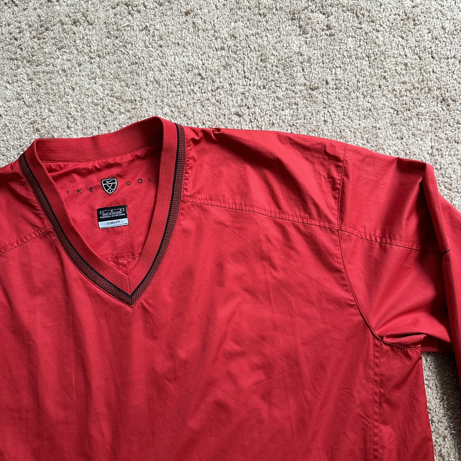 SACAI X NIKE Nike Golf Giacca a Vento Uomo Pullover Grande Scollo V Clima Fit Rosso Zip Tasche