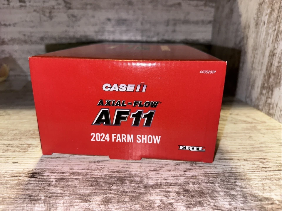 1/64 Scale Case IH AF11 Combine 2024 Farm Show Ertl Track Both Heads Chase Black - Image 3 of 4