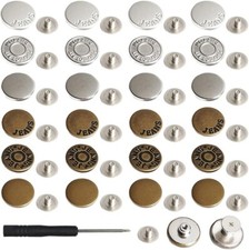 24PCS Replacement Buttons, 17mm No Sew Reusable Jeans Pants Button Tightener