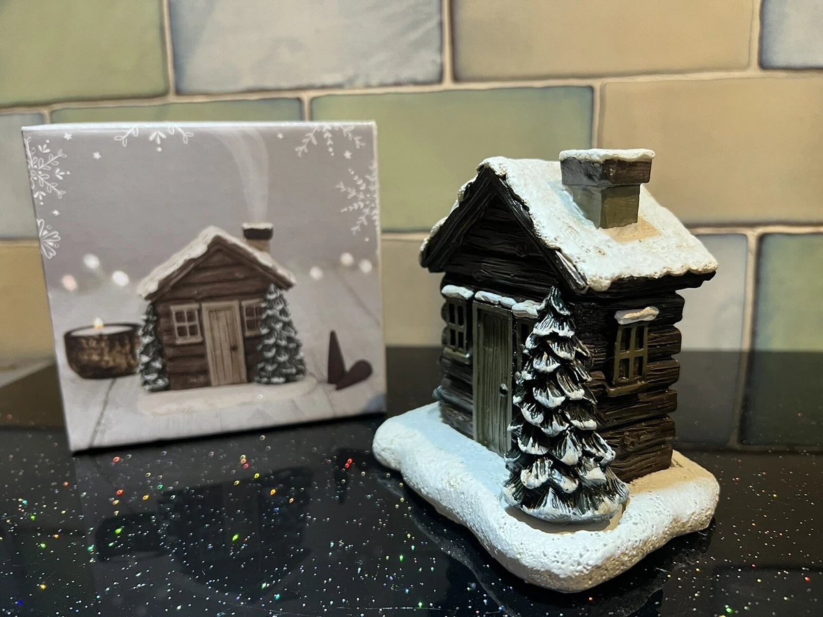 Snowy Smoking Chimney Log Cabin Incense Cone Burner | eBay