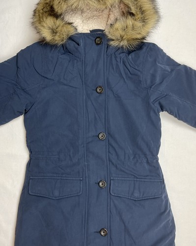 NWT Abercrombie&Fitch $200 Women's Navy Hooded Sherpa Lined Military Parka, XXS - Picture 3 of 6