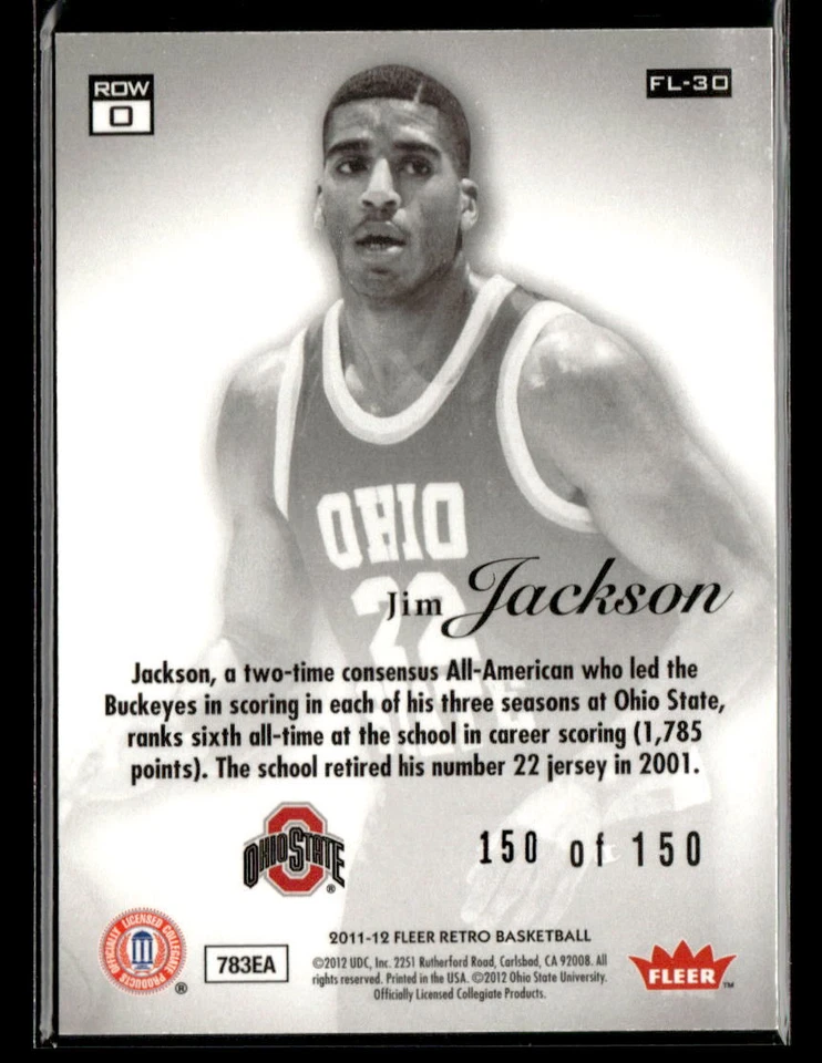 Jim Jackson 2011-12 Fleer Retro #FL-30 Flair Showcase /150 Ohio State Buckeyes - Изображение 2 из 2