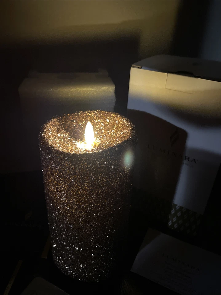 LOTE de 2 NUEVAS velas sin llama Luminara CHOCOLATE 7" remoto moca brillo marrón 2 Foto 4 de 4