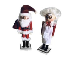 Christmas Seasonal Wood Winter Traditional Mr/Mrs Santa Claus Nutcrackers 2018