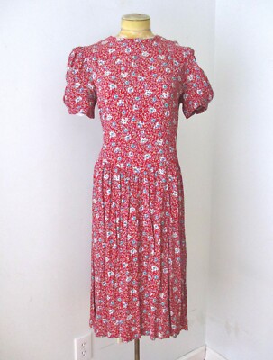 red ditsy tea dress Red Ditsy Floral Print Mini Tea Dress - 8