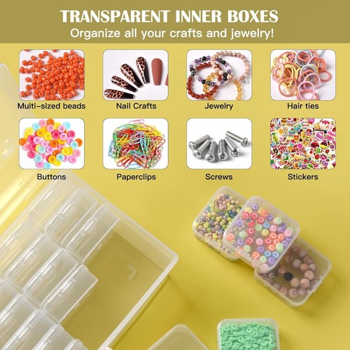 Douorgan Small Bead Storage Containers 24 Pieces Plastic 9.05"L x 5.31"W x 3.26" - Picture 8 of 8