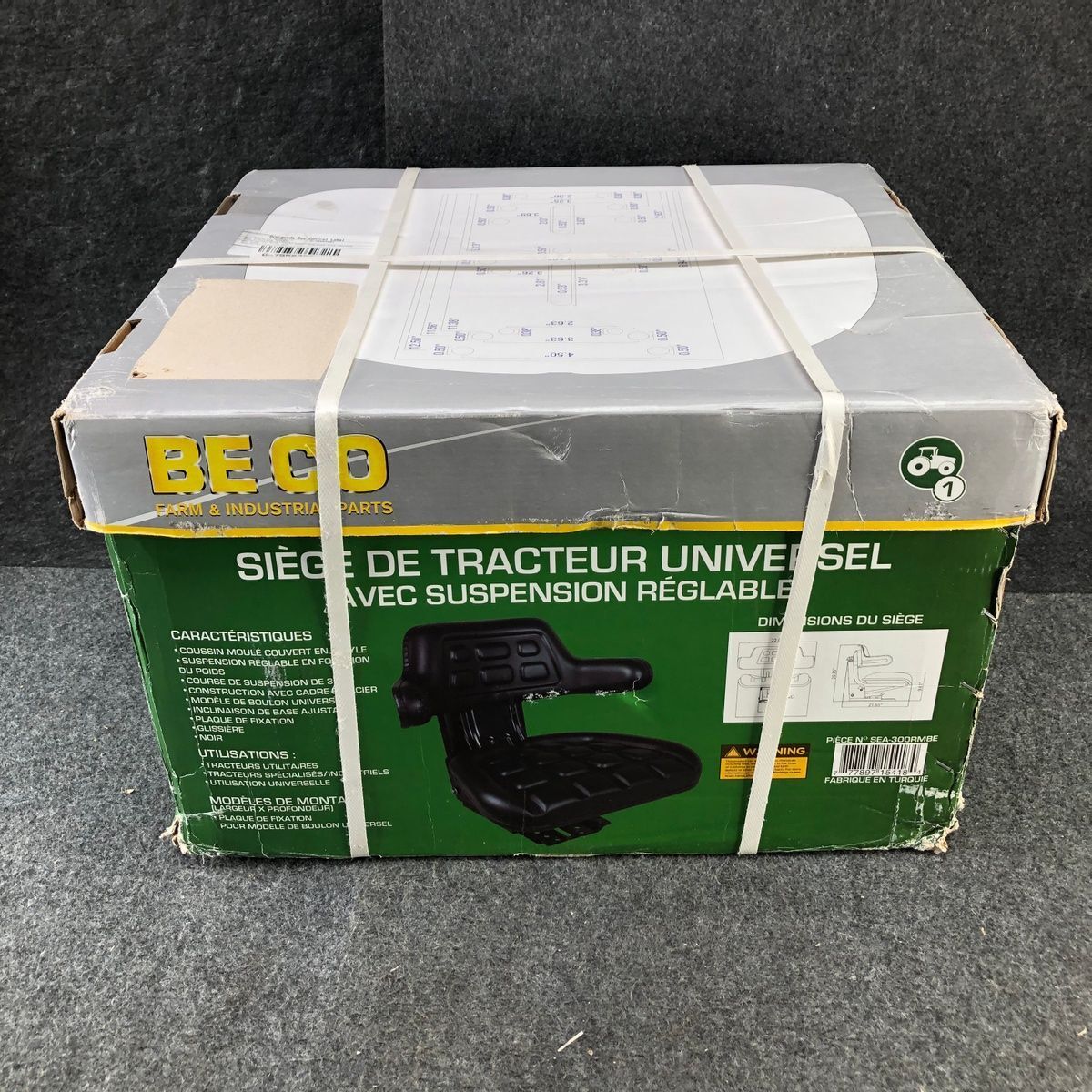 BECO SEA300RMBE Universal Tractor Seat w/Adjustable Suspension* eBay