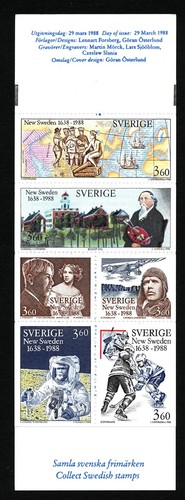 Sweden 1988 cpl booklet New Sweden Engraved by Slania. M