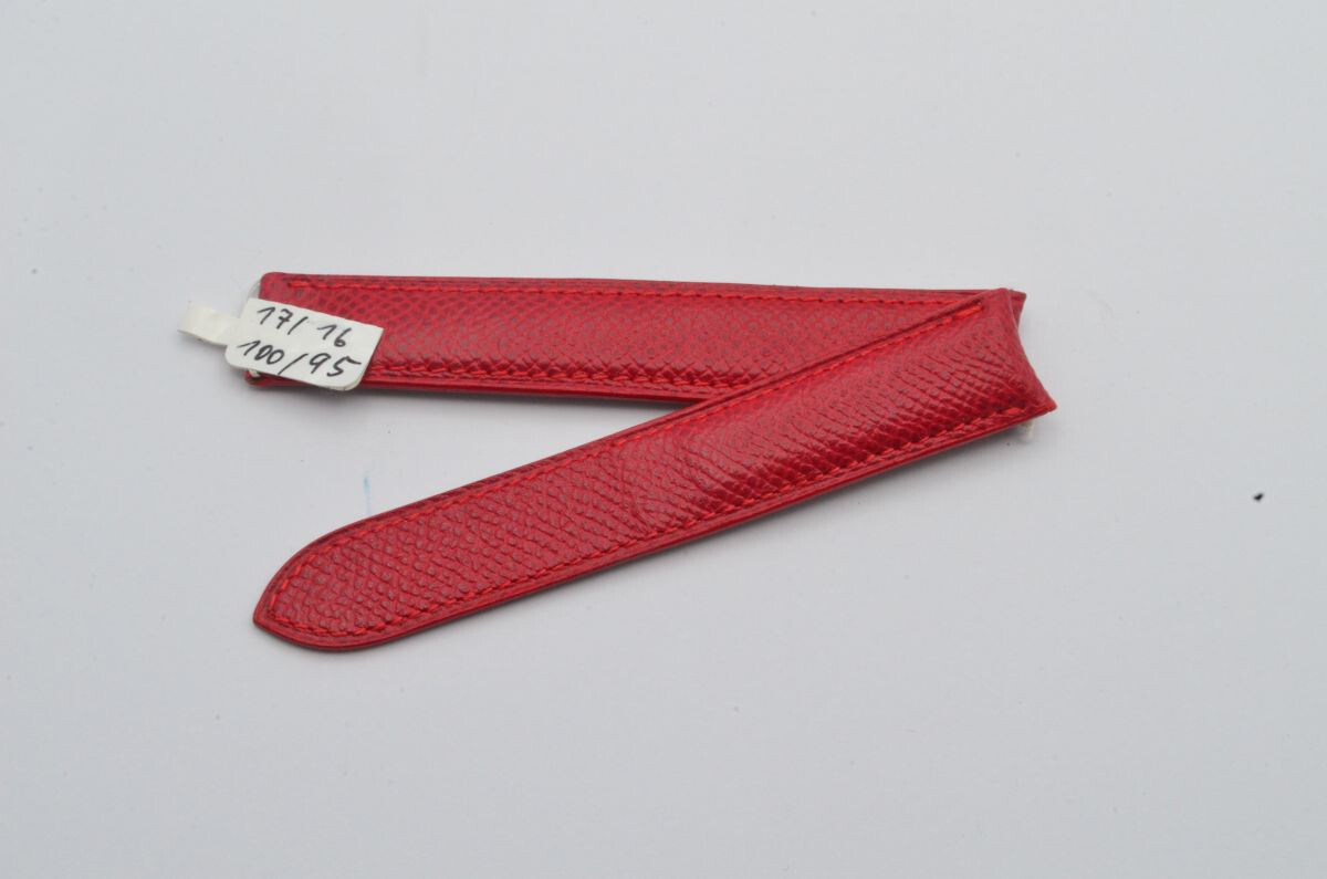 Cartier Calf Leather Bracelet 17MM Folding Clasp 16MM 17-16 Rot
