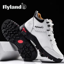 FLYLAND Men's Classical Vintage Genuine Leather Chukka Boots Casual Outdoor Shoe