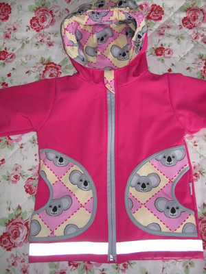 Babauba soft shell jacket coat size 92 koala pink koalas SSJ Dawanda spring New