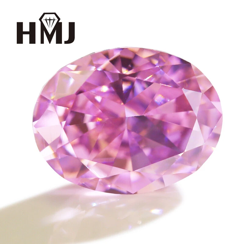 Piedra ovalada triturada corte hielo circón cúbico circonita cúbica amarillo rosa diamante de alto carbono 5A Foto 2 de 4