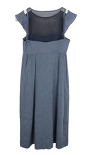 Robe D'été Gris Bleu - Taille 34/36 (XS) - Style Midi Sans Manches - Occasion Vintage Très Bon état