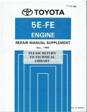 TOYOTA PASEO Mk1 (L40) 1995 FACTORY 1.5 PETROL ENGINE REPAIR MANUAL SUPPLEMENT