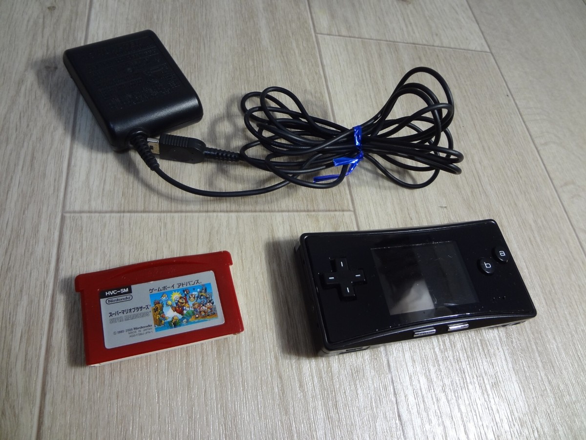 Nintendo game boy micro black console + Super Mario Bros. Tested 