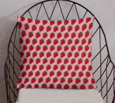 Strawberry Pillow, fruit throw pillow, food cushion, foodie gift, home decor