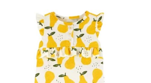 Carter’s Girls Toddler Summer Fall Pear Outfit Jumpsuit size 24 months NWT - Picture 2 of 4