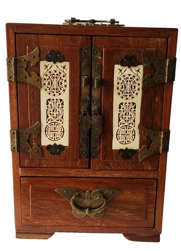 Antique Chinese Wooden Rice Bucket Homemade Rustic and Beautiful