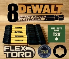 DEWALT FlexTorq 8 Piece Bit Set Torx T20 2-1/4" IMPACT READY NEW T-20