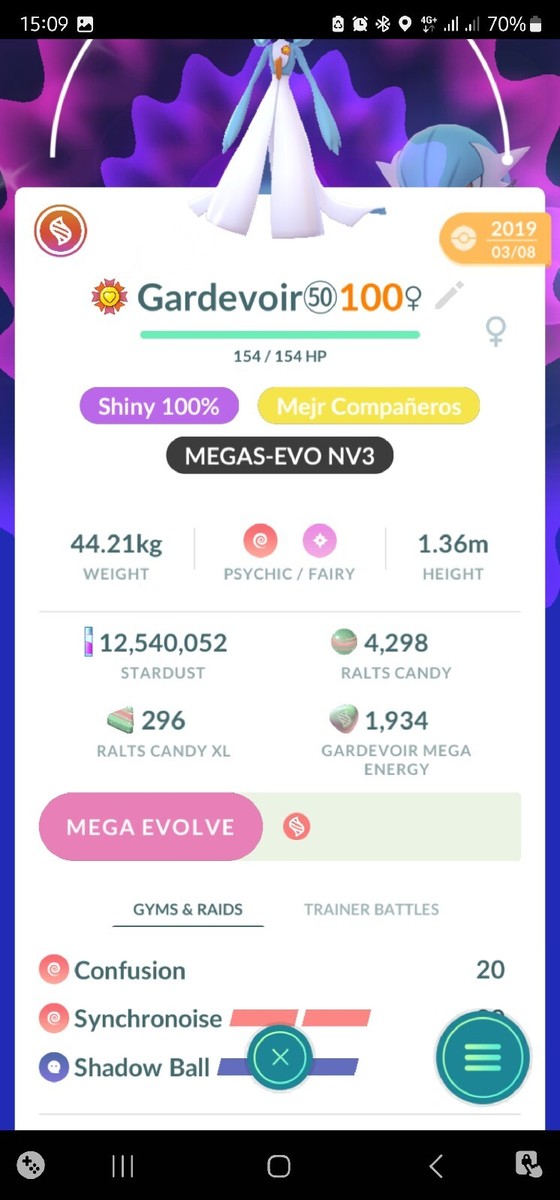 Pokemon Shiny Gardevoir ( Maxed Out To Level 50 ) ( Two