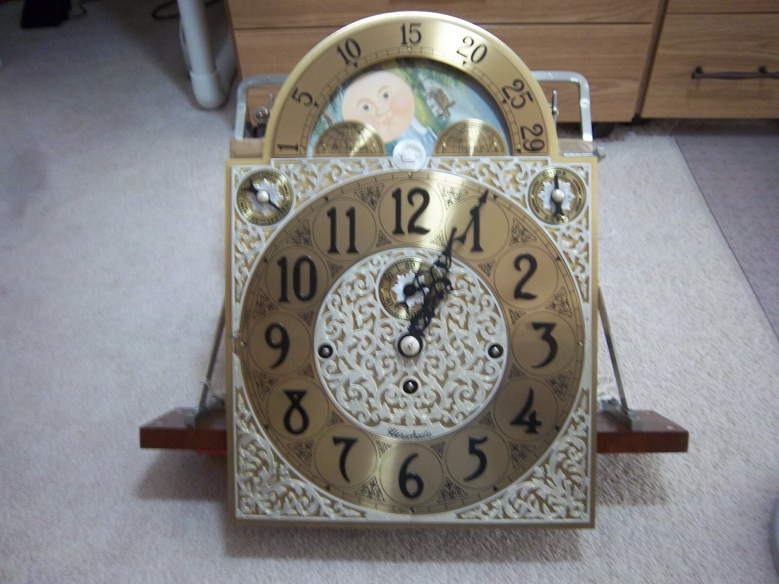 HERSCHEDE 9 TUBE OLD STYLE GRANDFATHER CLOCK MECHANISM 7200B 3 SMALL