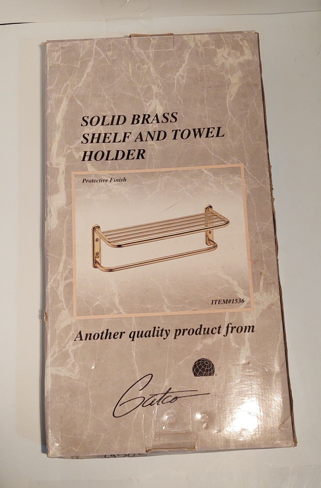 New Open Box Gatco Solid Brass Shelf And Towel Holder  Item #1536