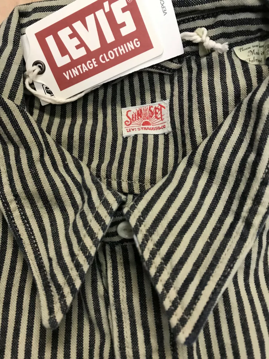 Levi's Sunset Striped Levi's Vintage Clothing LVC One Pocket Striped Ecru