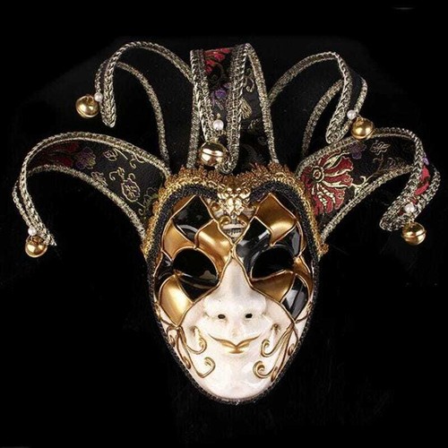 N645 Masquerade Face Theatre Jester Mask Venetian Mardi Gras Burlesque Showgirl - Picture 4 of 9