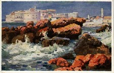 Old postcard AK CROATIA DUBROVNIK - RAGUSA pogled s mora ispod "Ploca" (570316)