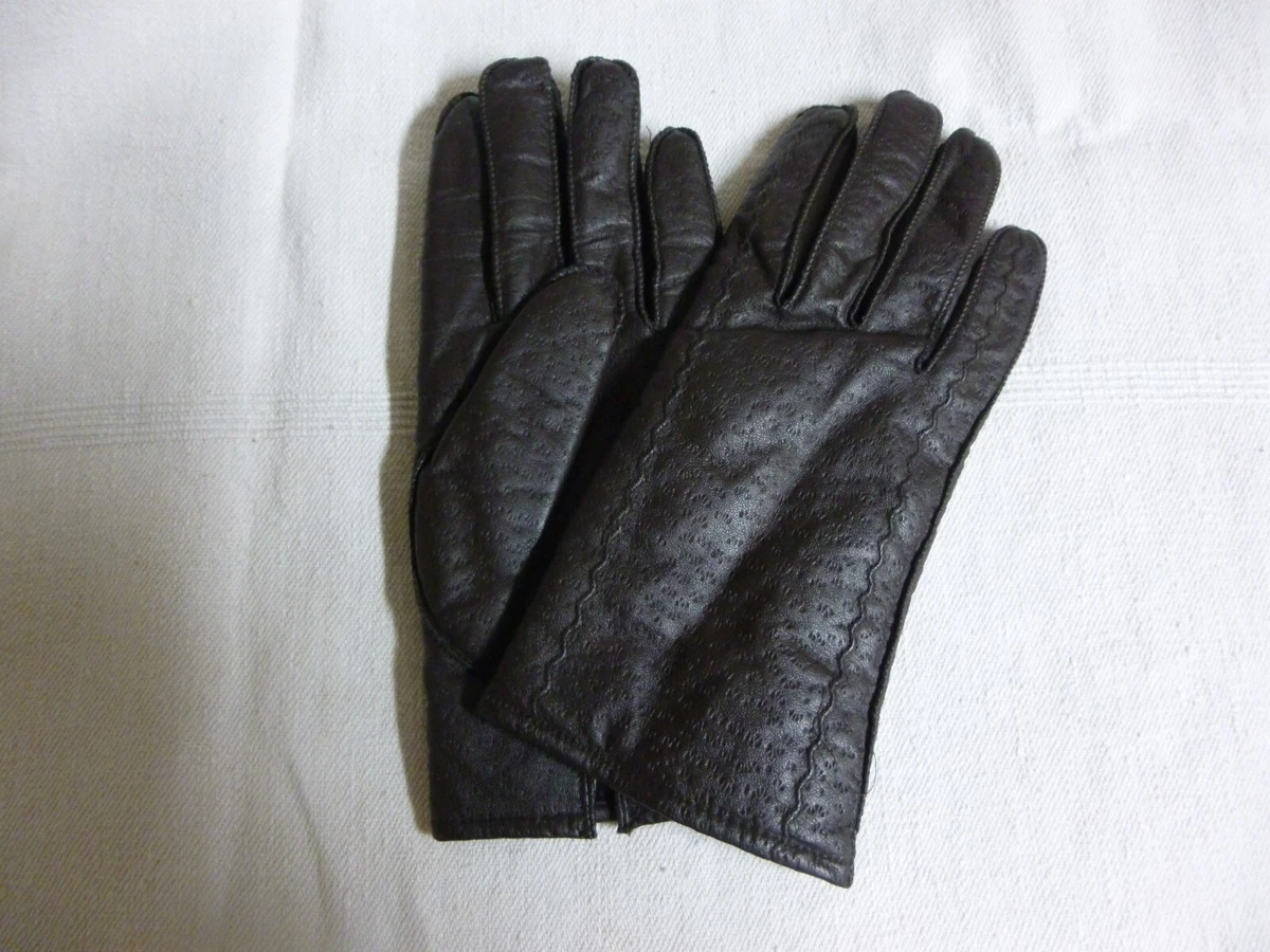 Paire De Gants En Cuir Dents 1777 - Taille 6.5 (M), Couleur Marron Moka - Neuf Avec étiquettes
