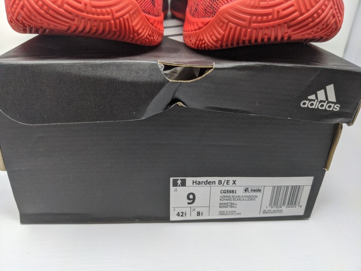 Adidas Harden B/E X Men's Size 9 - Red Scarlet Basketball Shoes