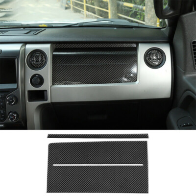 Front Co-pilot Dashboard Panel Decor Sticker for Ford F150 2009-14 Carbon Fiber