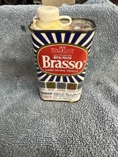 VINTAGE BRASSO METAL POLISH 8 FL. OZ.  Tin Collectible 1980s