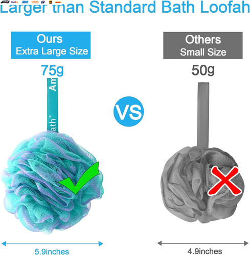 Loofah Sponge 75G/Piece, Exfoliating Bath Sponge Body Scrubber - Loofa Set of 4 - Picture 6 of 7