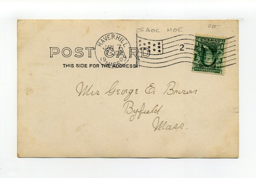 Haverhill MA Misa 1907 RPPC foto postal, retrato ministro, Iglesia Bautista - Imagen 2 de 2