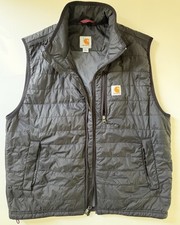 Carhartt Men's Large Nylon Quilt Insulated Water Repellent Vest Black
