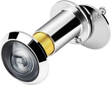 Chrome Door Viewer Peephole 200° Wide Angle Silver Door Spy Hole for 35-55mm Fro