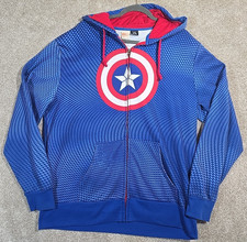 Avengers Captain America Hooded Sweatshirt Full Zip Superhero Comics Men's XL