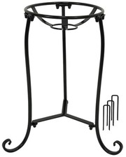 Polyjkl 16" Tall Gazing Ball Stand for 10-12 inch Balls, Black Metal