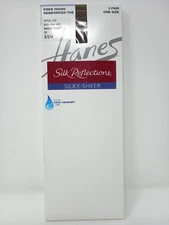Hanes Silk Reflections Silky Sheer Knee Highs with Reinforced Toe, 2-Pairs