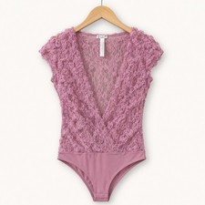 Free People Intimately Small Bodysuit 2 Haute to Handle Lace Rosette Coquette