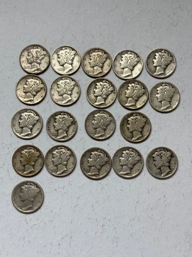 (20) * 1944 S 1918 D 1943 D * 20 Silver MERCURY DIMES * USA FREE SHIP Dates vary