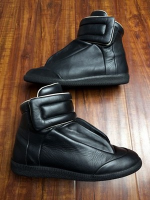 Maison Margiela Future Hightop Black Strap Men Leather Sneakers - Size 41MM 8US