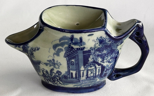 Vintage Victoria Ironstone Flow Blue Shaving Scuttle Mug England EXC!